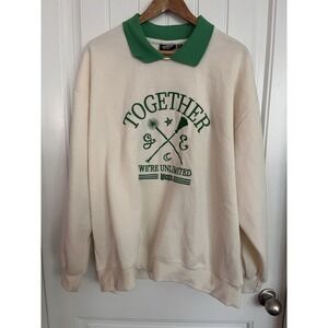 Wicked Movie Sweatshirt Cream Green Collar Together Unlimited 2XL